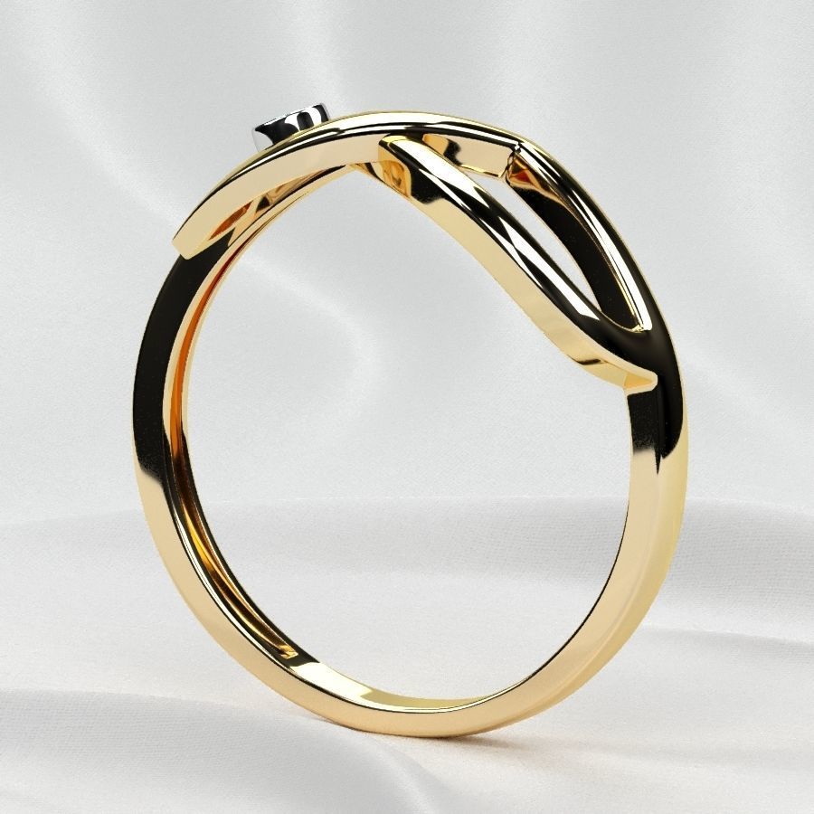 Rhodium Plated Topaz Gems Two Rings 3D print model_18