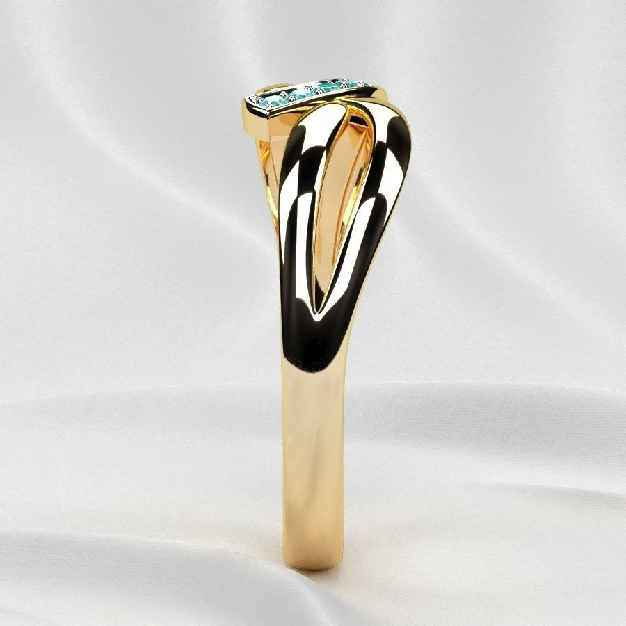 Rhodium Plated Topaz Gems Two Rings 3D print model_28