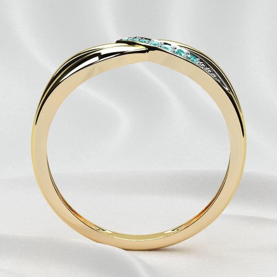 Rhodium Plated Topaz Gems Two Rings 3D print model_29