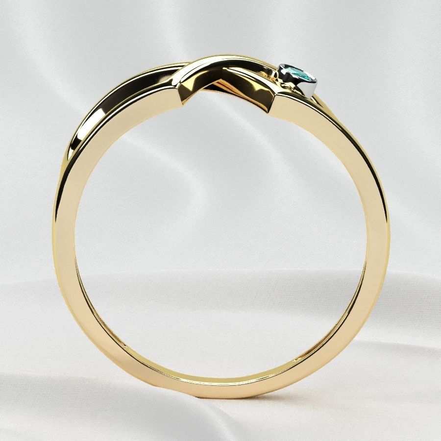 Rhodium Plated Topaz Gems Two Rings 3D print model_21