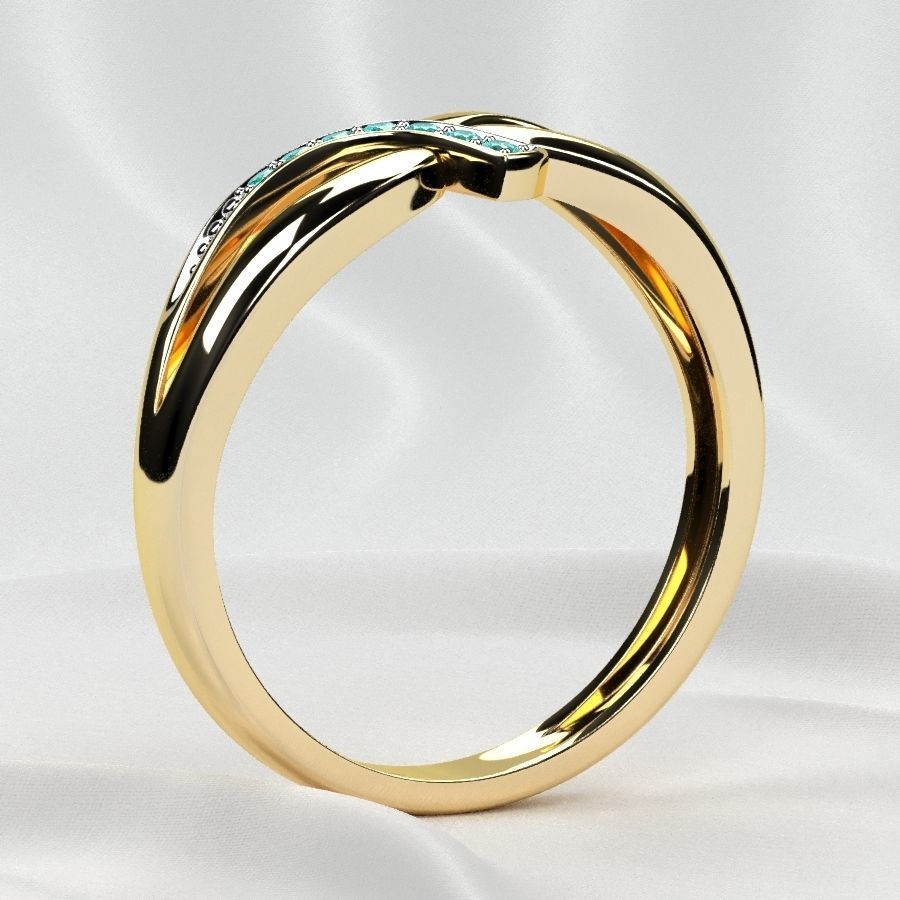 Rhodium Plated Topaz Gems Two Rings 3D print model_24