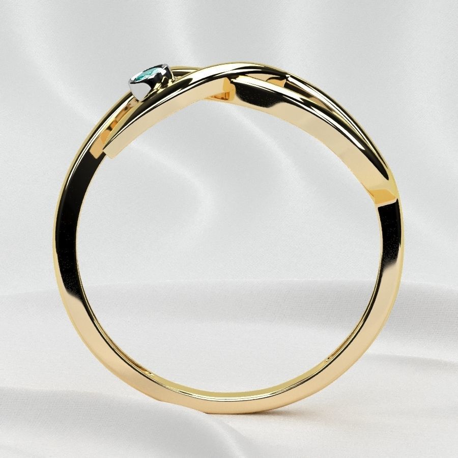 Rhodium Plated Topaz Gems Two Rings 3D print model_17