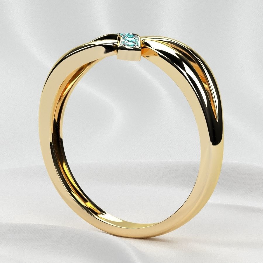 Rhodium Plated Topaz Gems Two Rings 3D print model_26