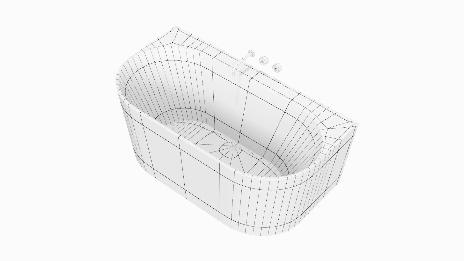 Fixtures - Bathtub Pack A Low-poly 3D model_19