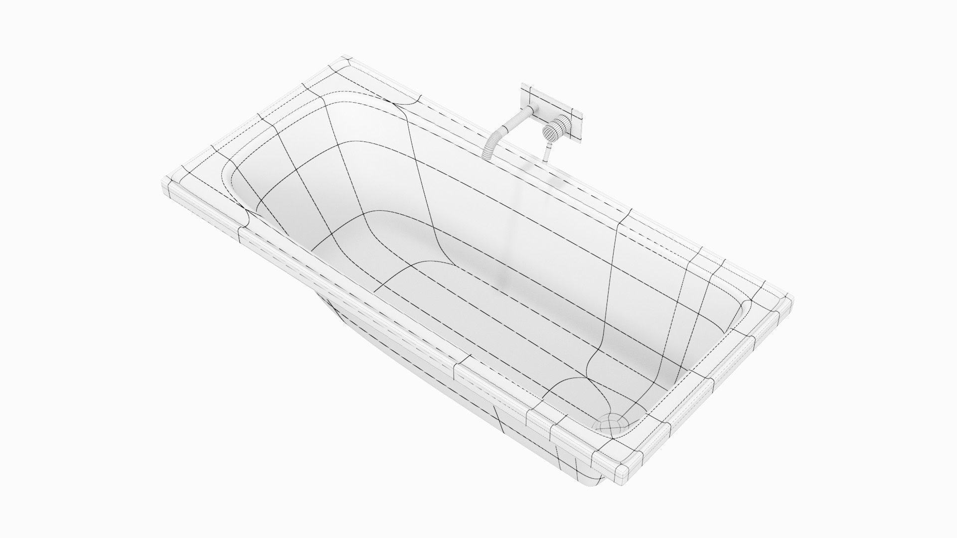 Fixtures - Bathtub Pack A Low-poly 3D model_25