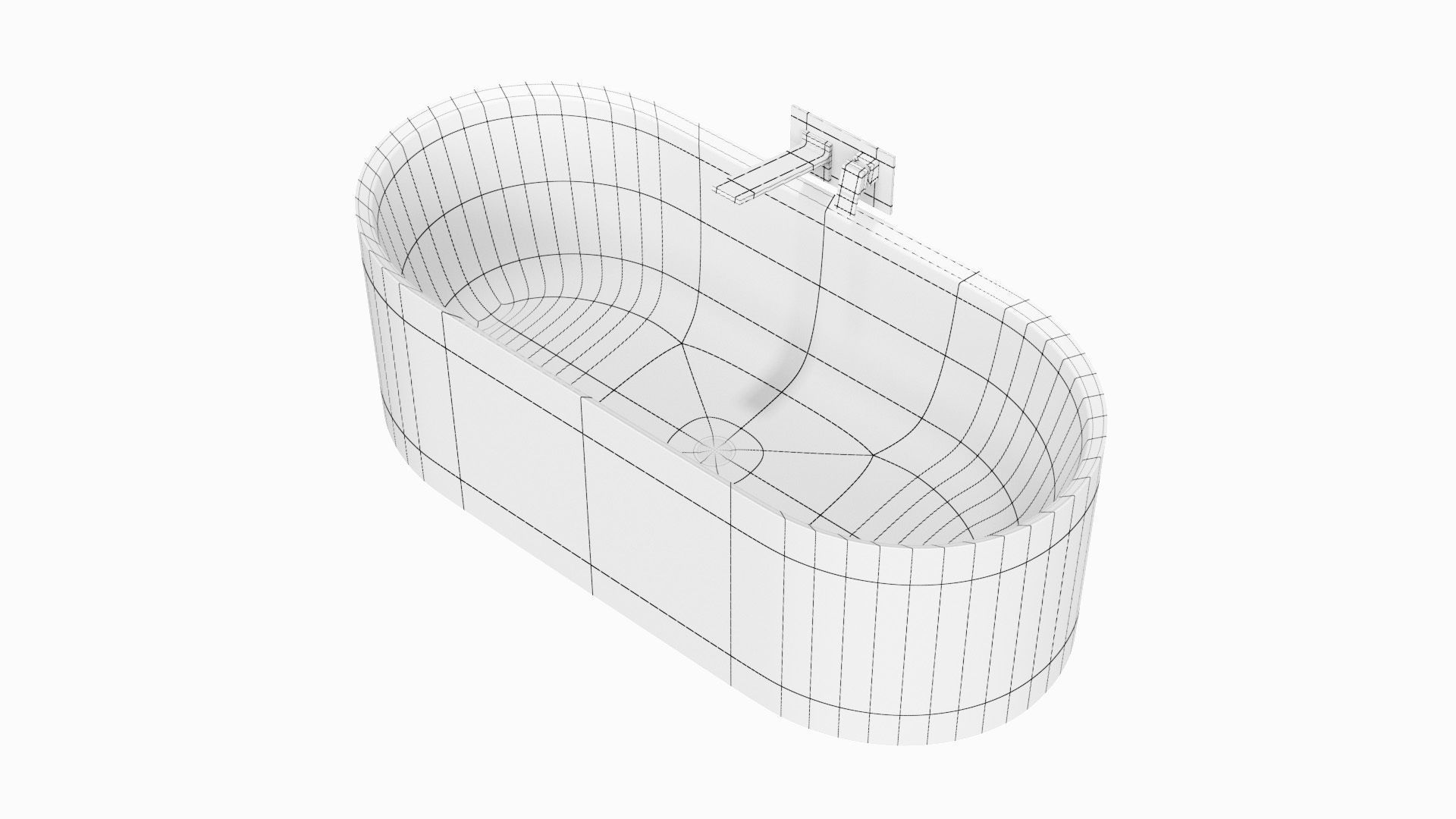 Fixtures - Bathtub Pack A Low-poly 3D model_23