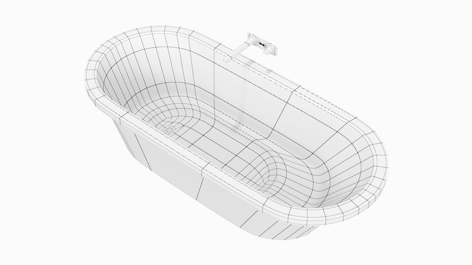 Fixtures - Bathtub Pack A Low-poly 3D model_17