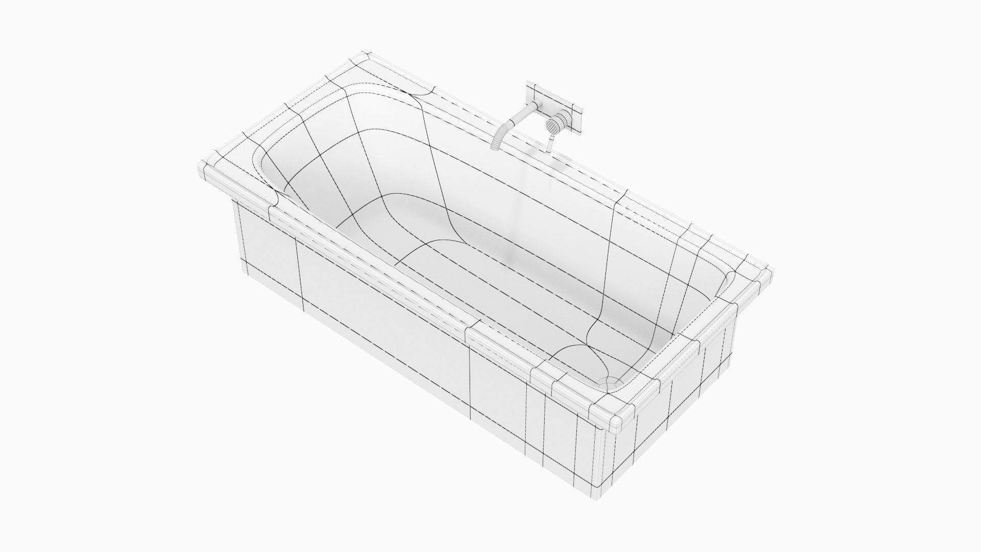 Fixtures - Bathtub Pack A Low-poly 3D model_27