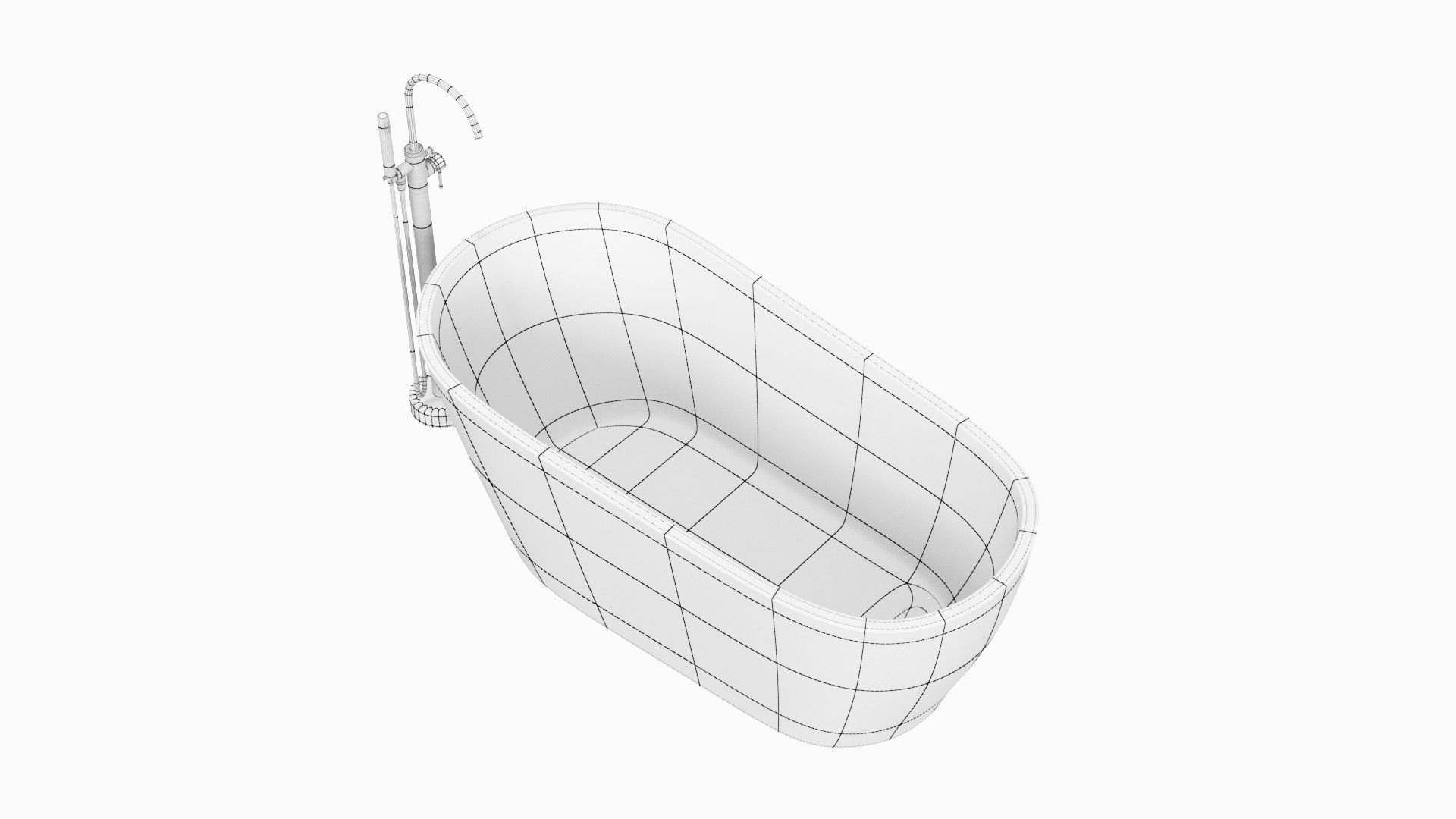 Fixtures - Bathtub Pack A Low-poly 3D model_21