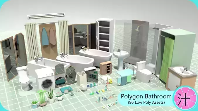 Polygon Bathroom Pack