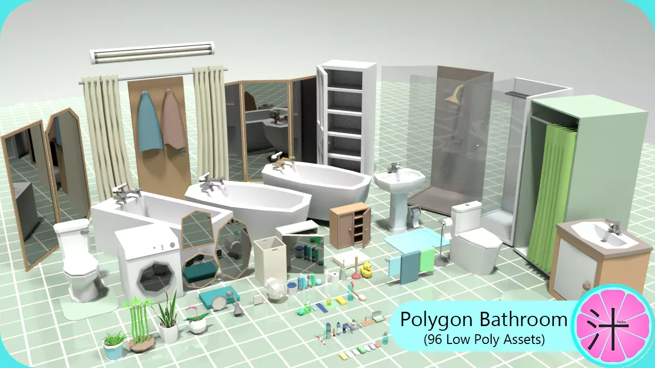 Polygon Bathroom Pack Low-poly 3D model_0