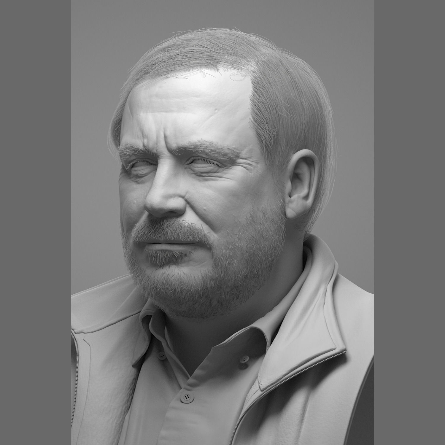 Realistic Male Head 3D model_3