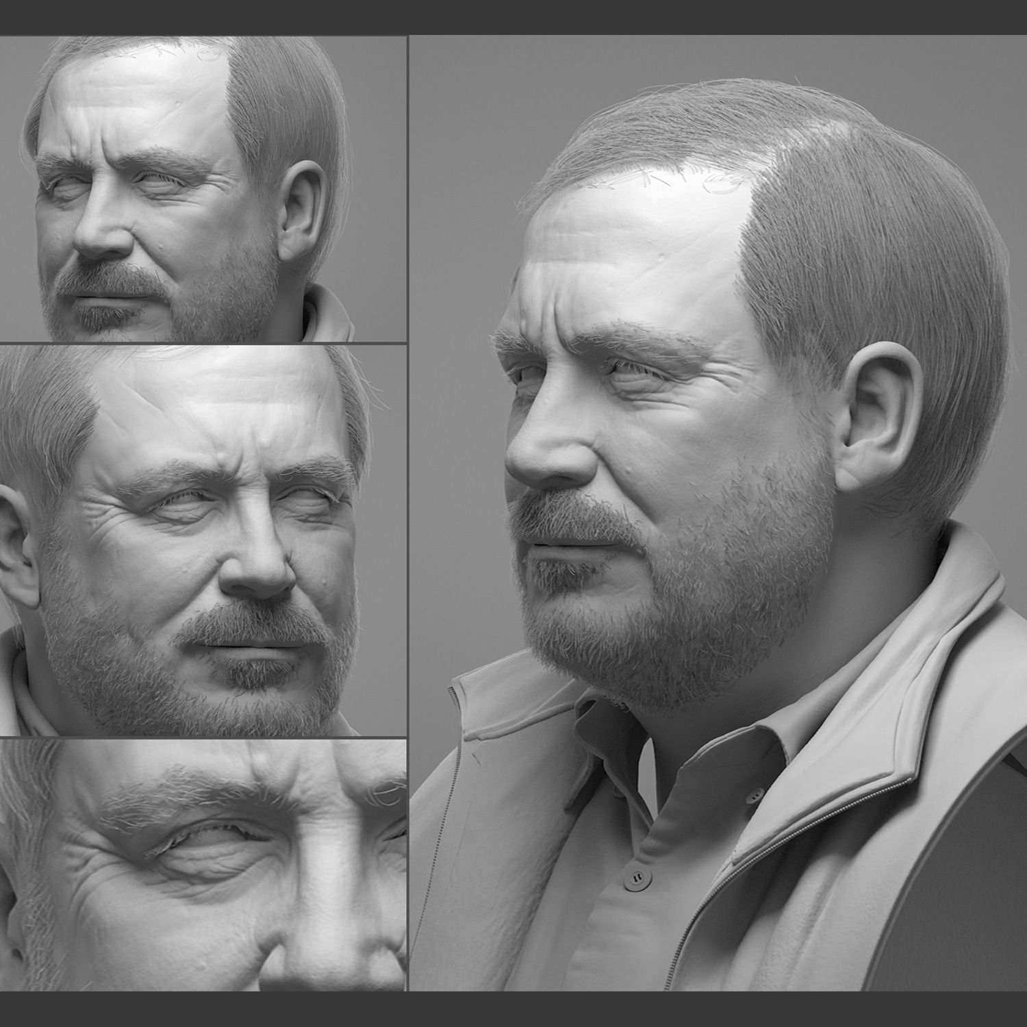 Realistic Male Head 3D model_7