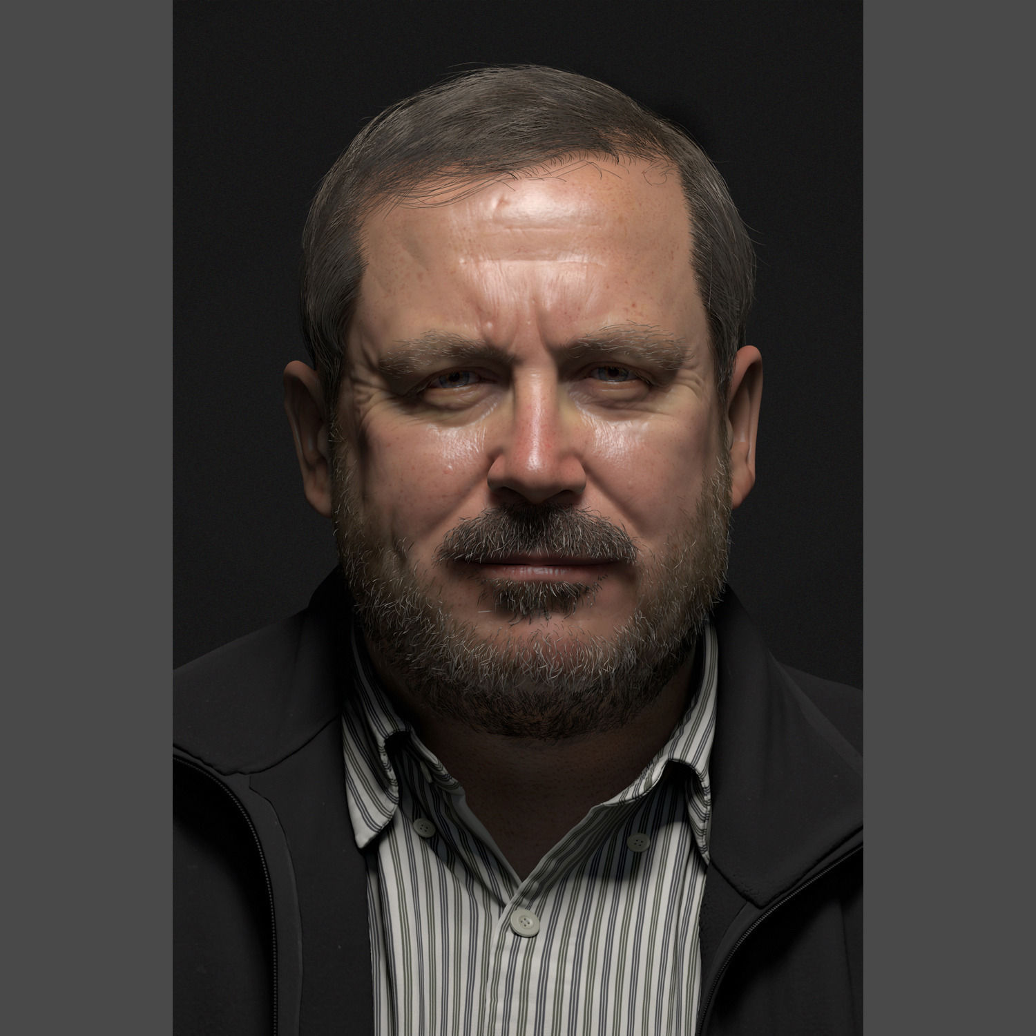 Realistic Male Head 3D model_14