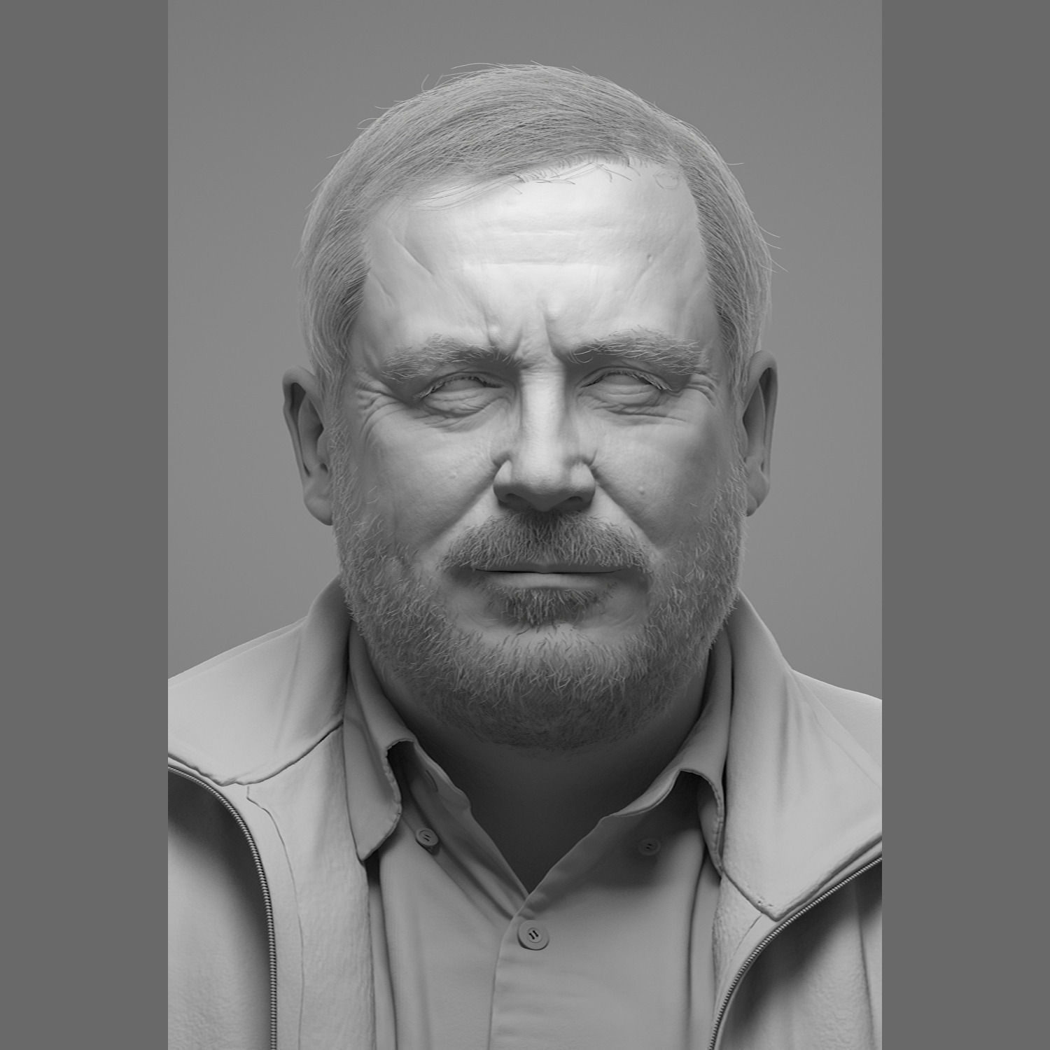 Realistic Male Head 3D model_2