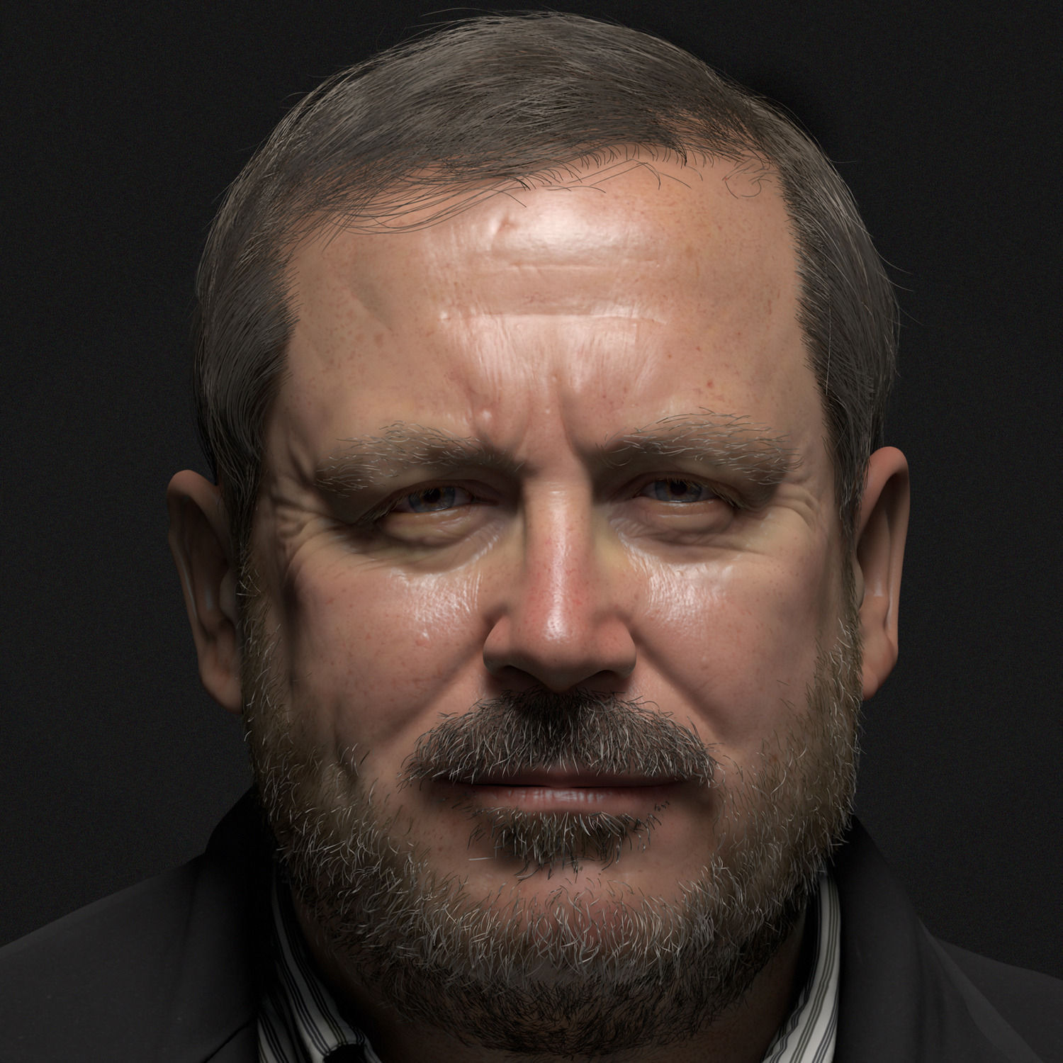 Realistic Male Head 3D model_1