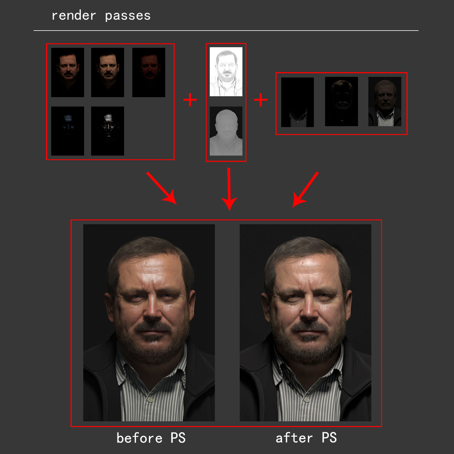 Realistic Male Head 3D model_10