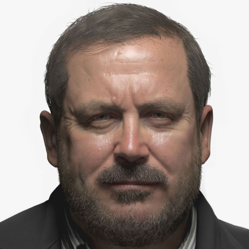 Realistic Male Head 3D model