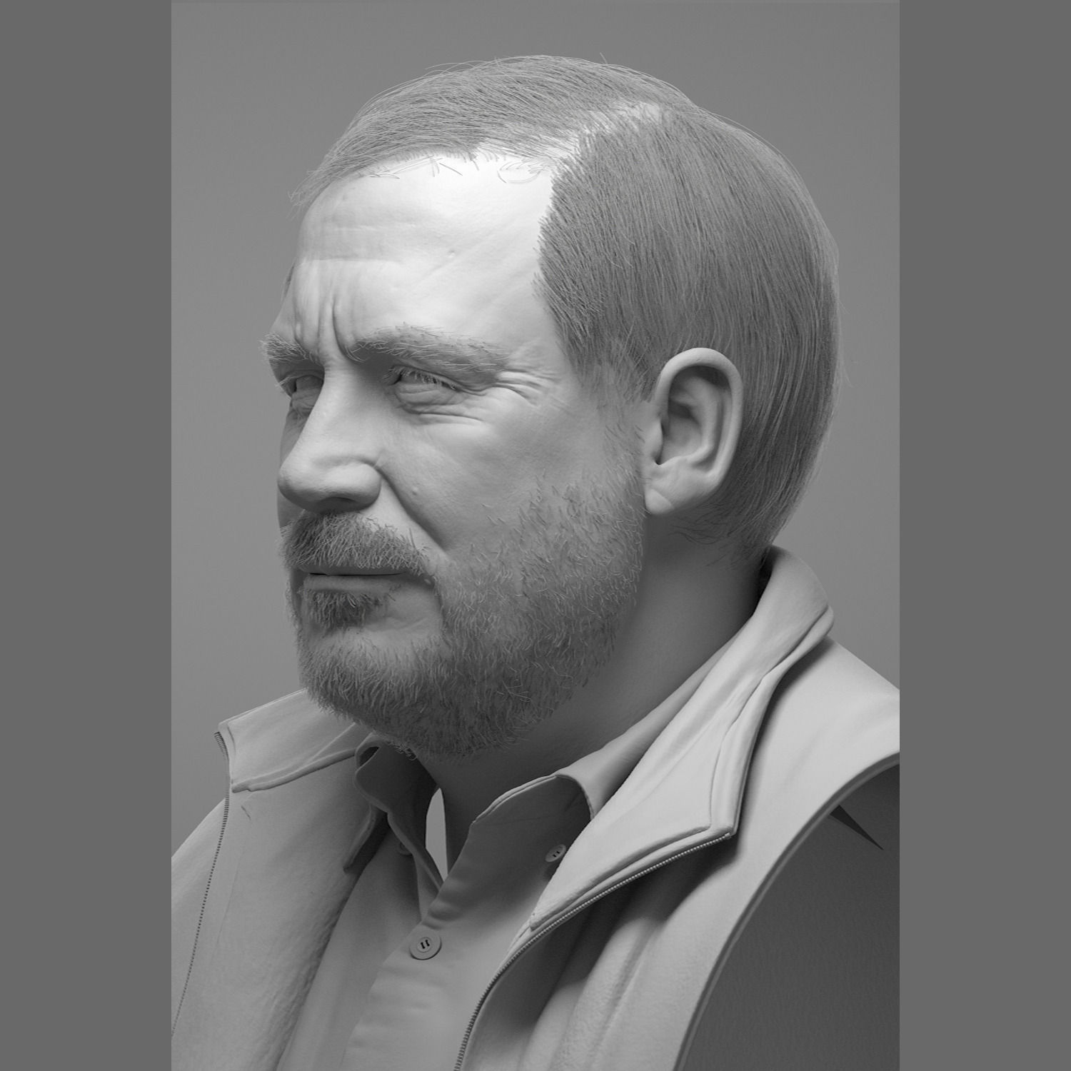 Realistic Male Head 3D model_5