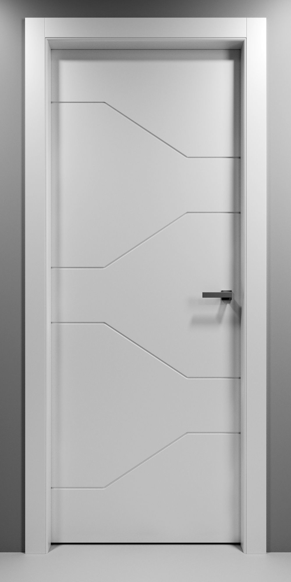 Set of 7 fashionable carved interior doors 3D model_3