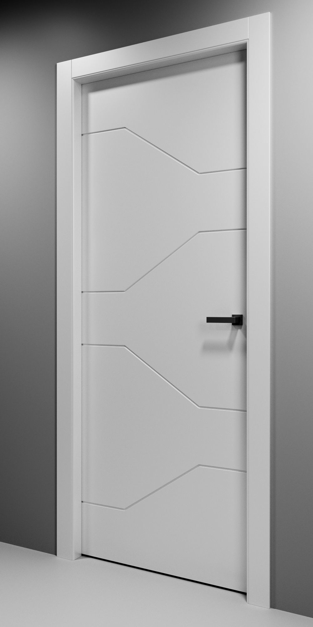 Set of 7 fashionable carved interior doors 3D model_5