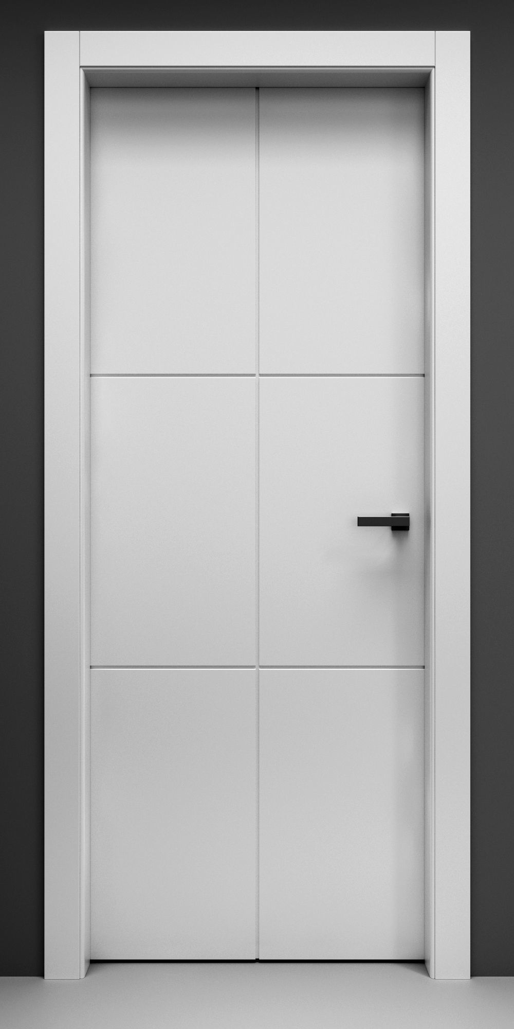 Set of 7 fashionable carved interior doors 3D model_11