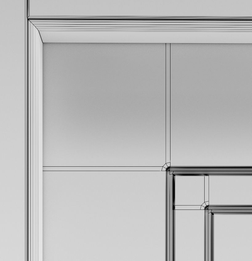 Set of 7 fashionable carved interior doors 3D model_20