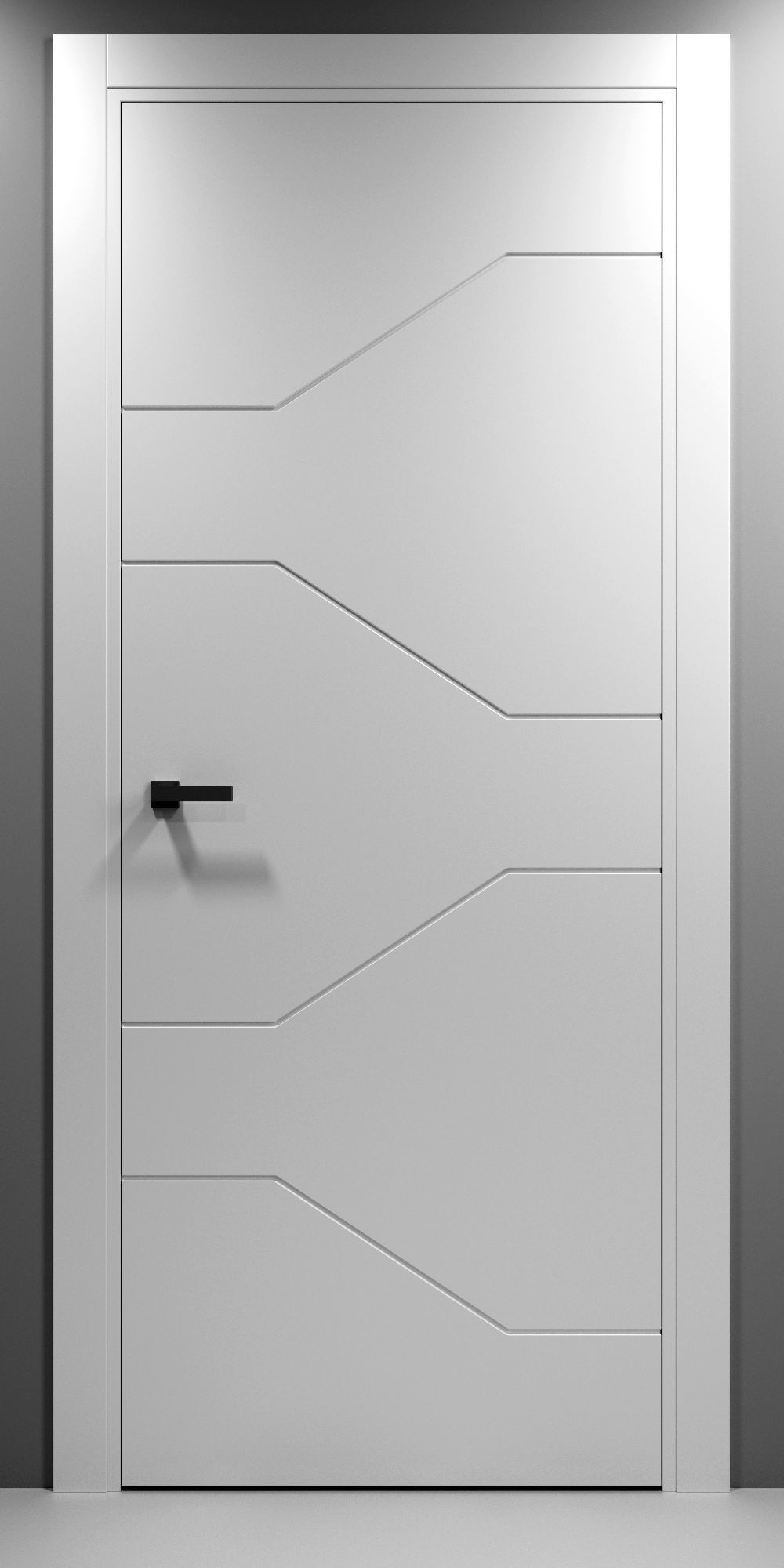 Set of 7 fashionable carved interior doors 3D model_4