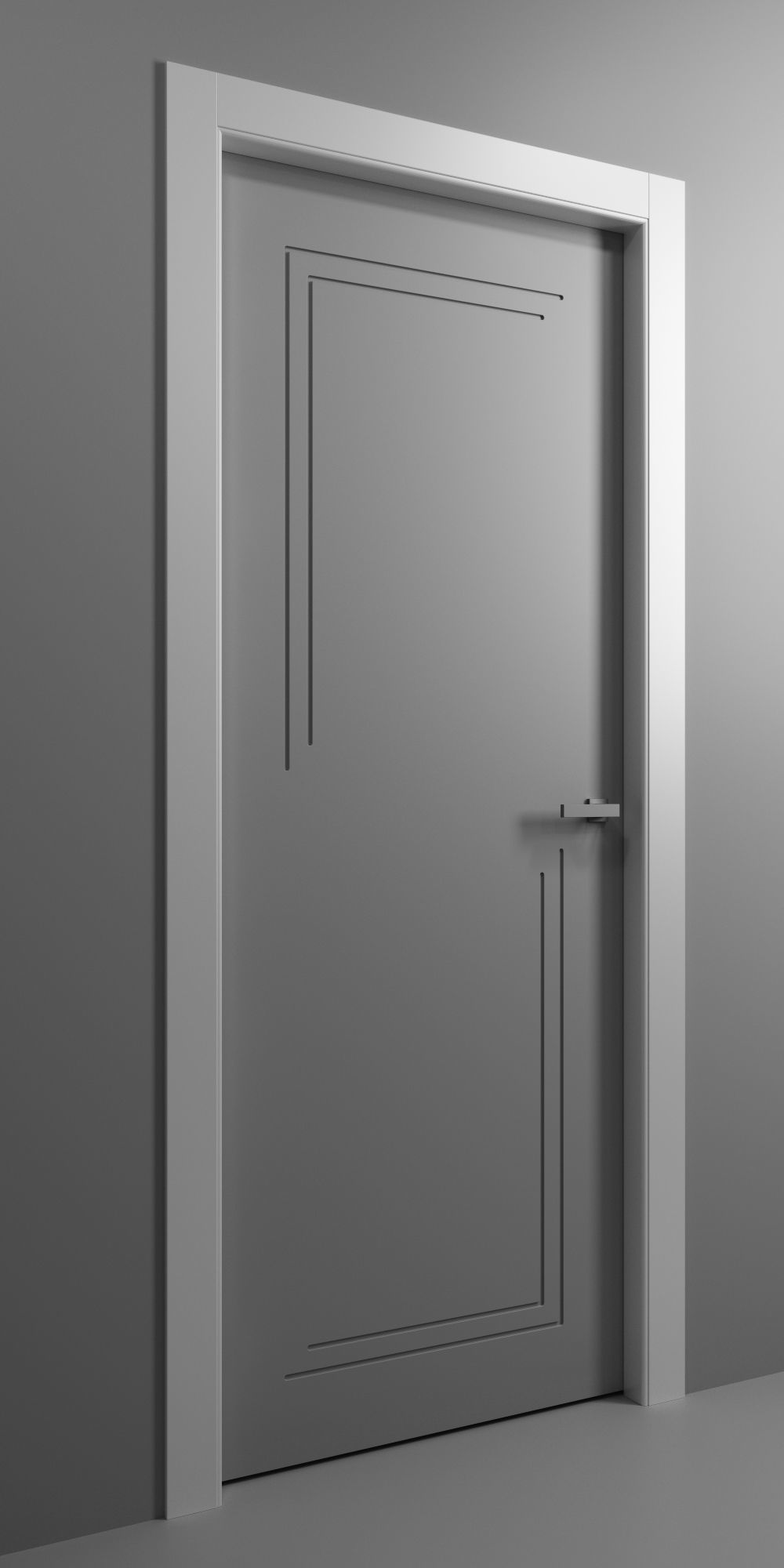 Set of 7 fashionable carved interior doors 3D model_2