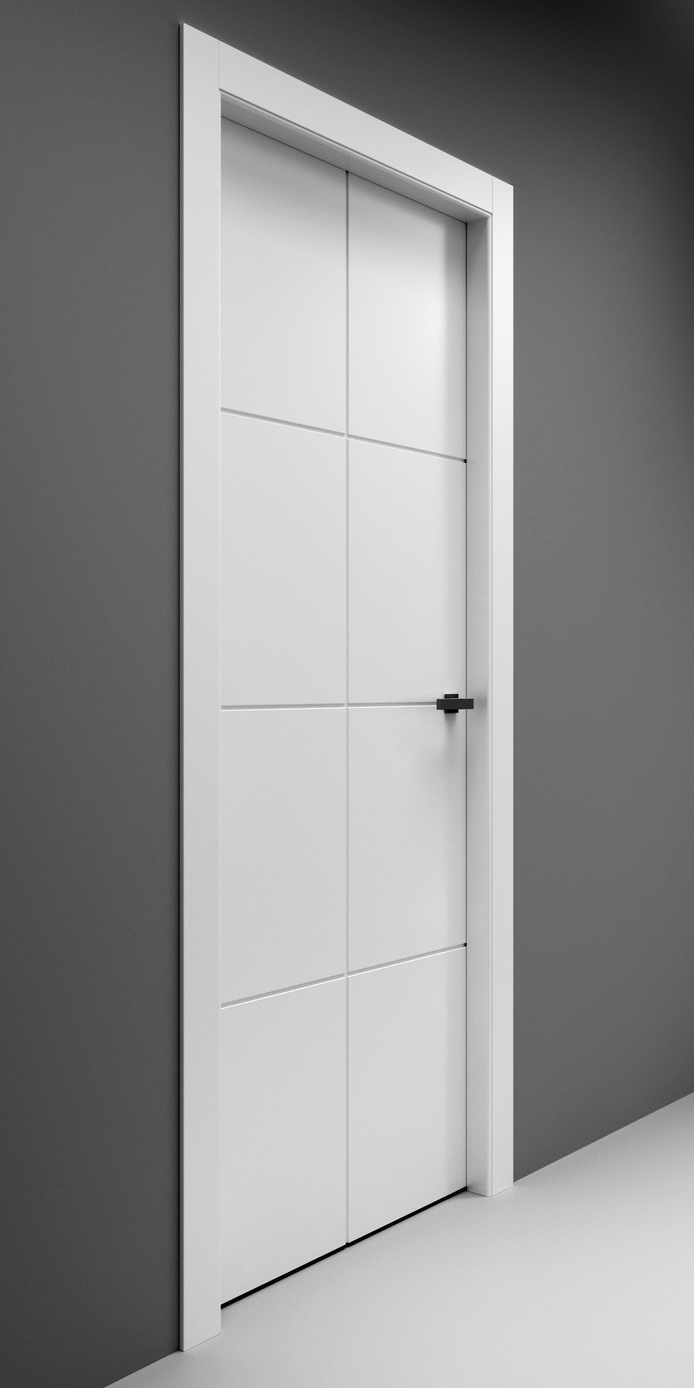 Set of 7 fashionable carved interior doors 3D model_10