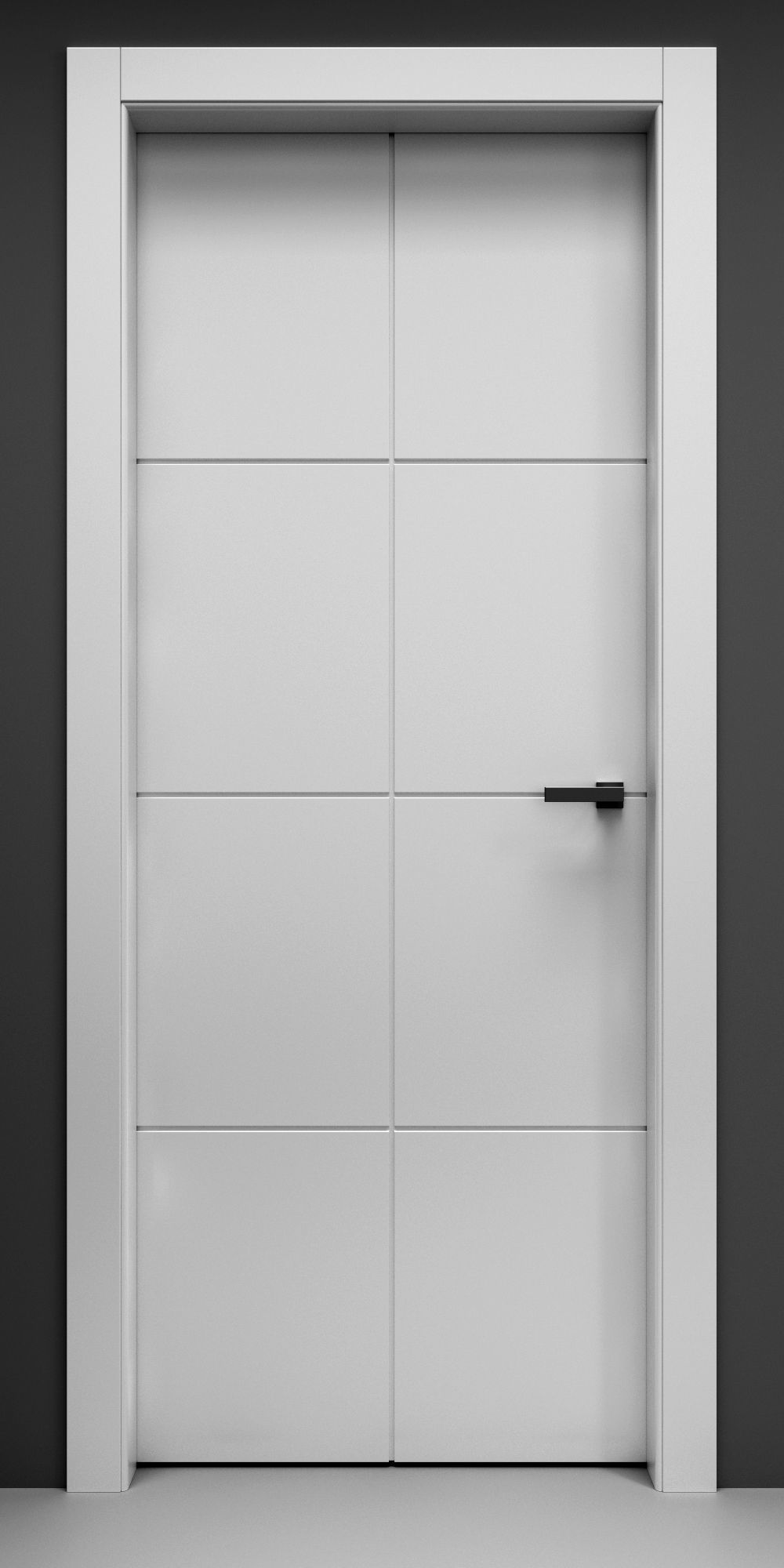 Set of 7 fashionable carved interior doors 3D model_8