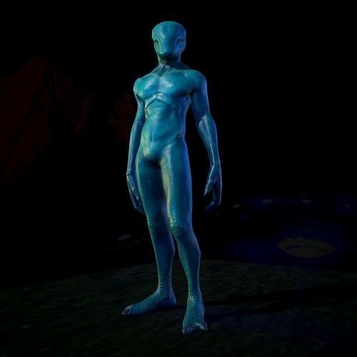 Alien Low Poly humanoid Low-poly 3D model