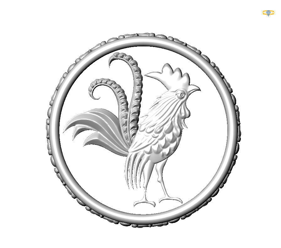 Chinese Zodiac Rooster 3D print model_3