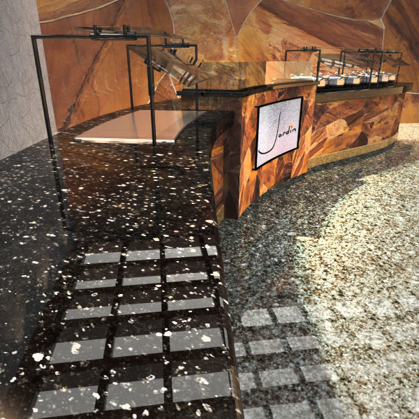 Curved Buffet Island MR 3D model_3