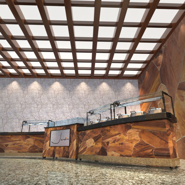 Curved Buffet Island MR 3D model_5