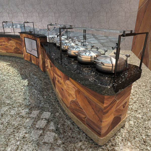 Curved Buffet Island MR 3D model_2