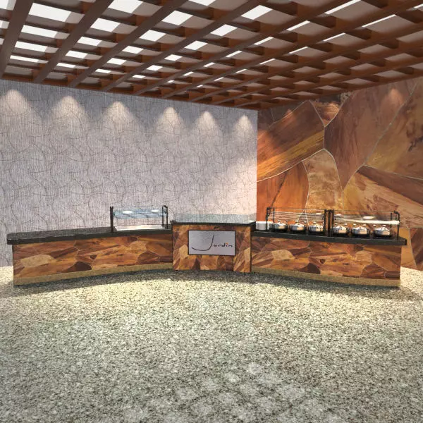 Curved Buffet Island MR 3D model_0