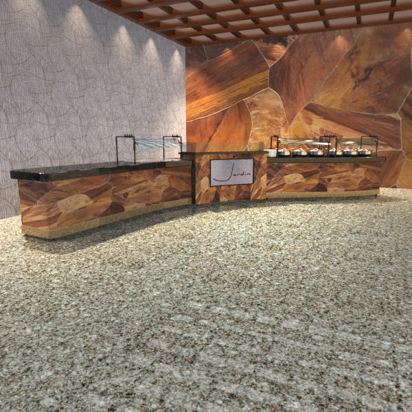 Curved Buffet Island MR 3D model_1