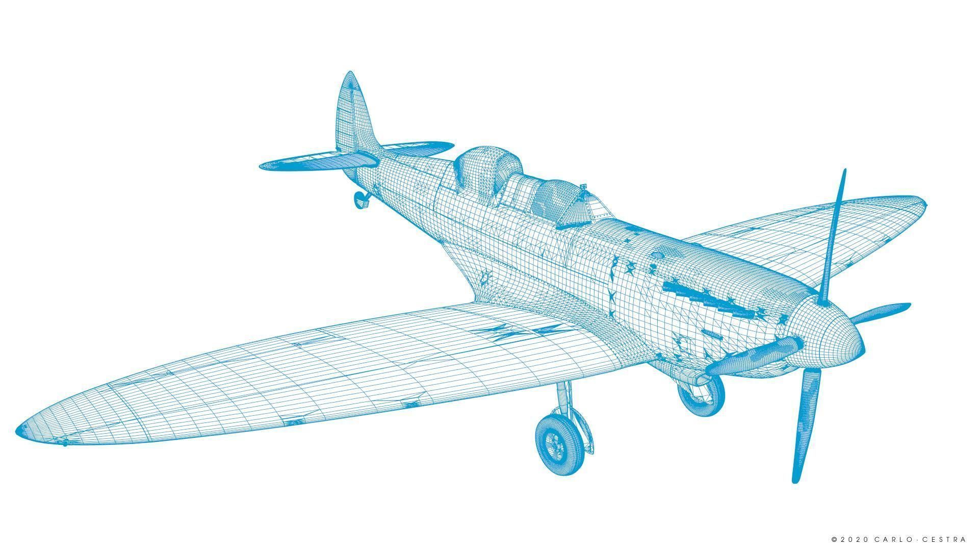 SPITFIRE TR MK9 3D model_20