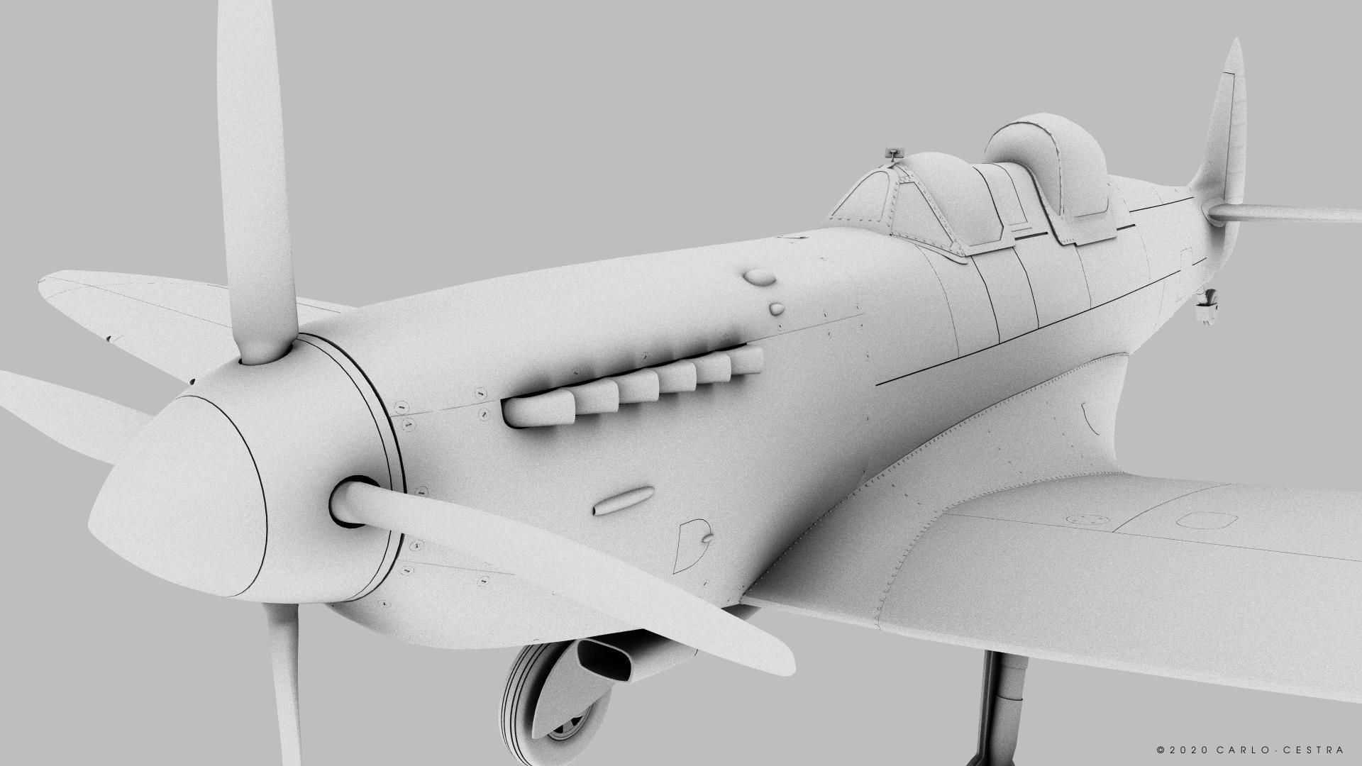 SPITFIRE TR MK9 3D model_3