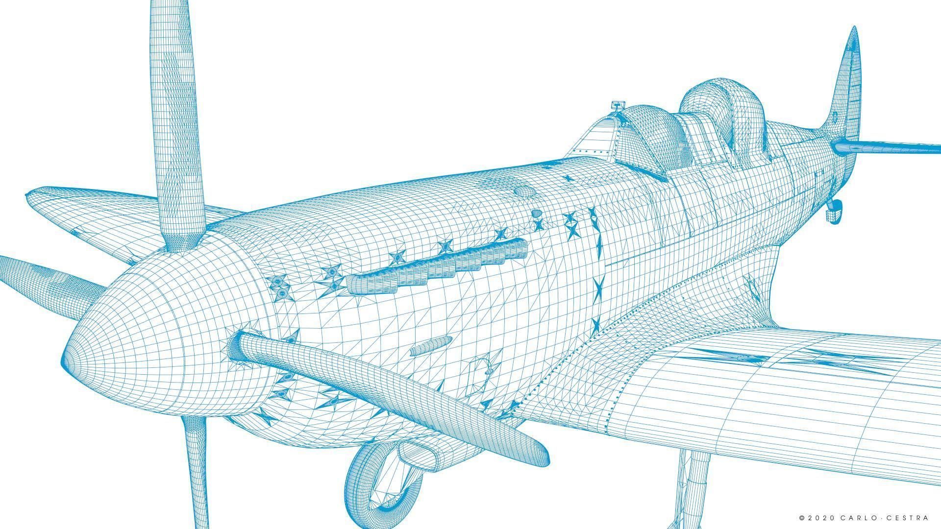 SPITFIRE TR MK9 3D model_23