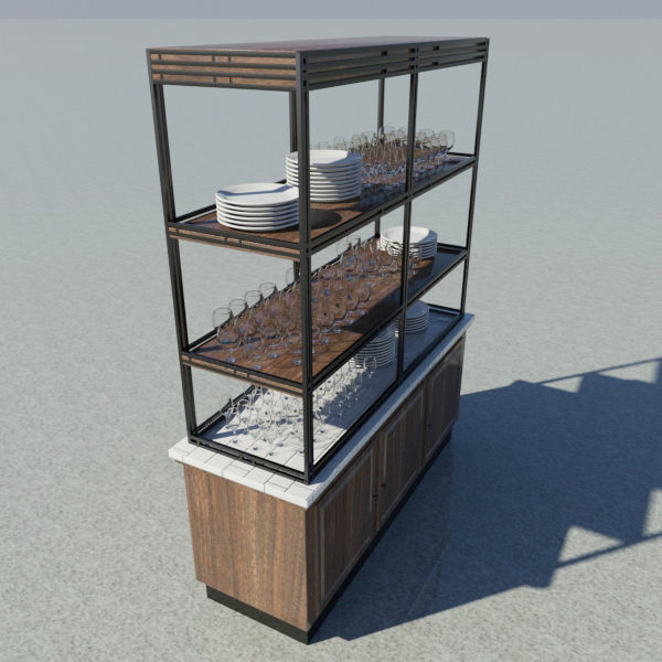 Display Cabinet - Dish Shelf 3D model_3