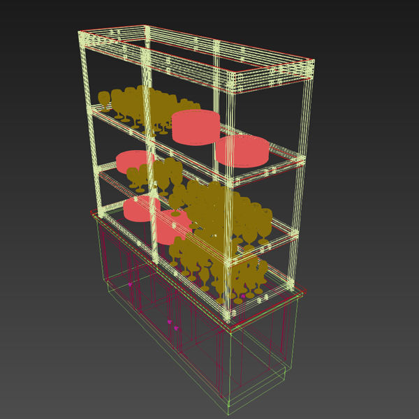Display Cabinet - Dish Shelf 3D model_5