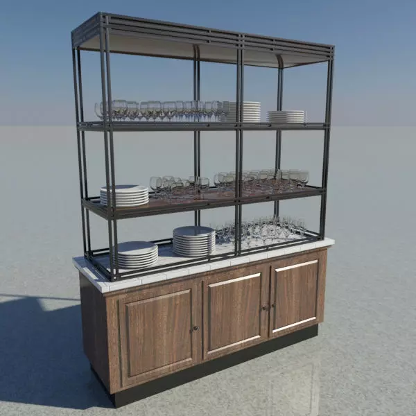 Display Cabinet - Dish Shelf 3D model_0