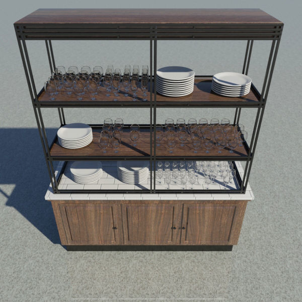 Display Cabinet - Dish Shelf 3D model_4