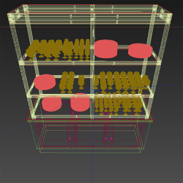 Display Cabinet - Dish Shelf 3D model_7