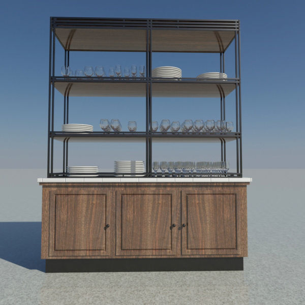 Display Cabinet - Dish Shelf 3D model_2