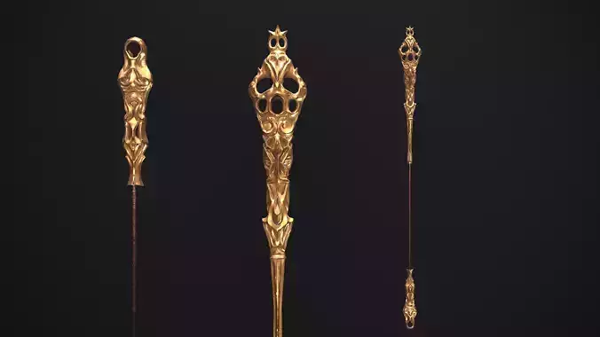 Medieval Scepter Low-poly 3D model