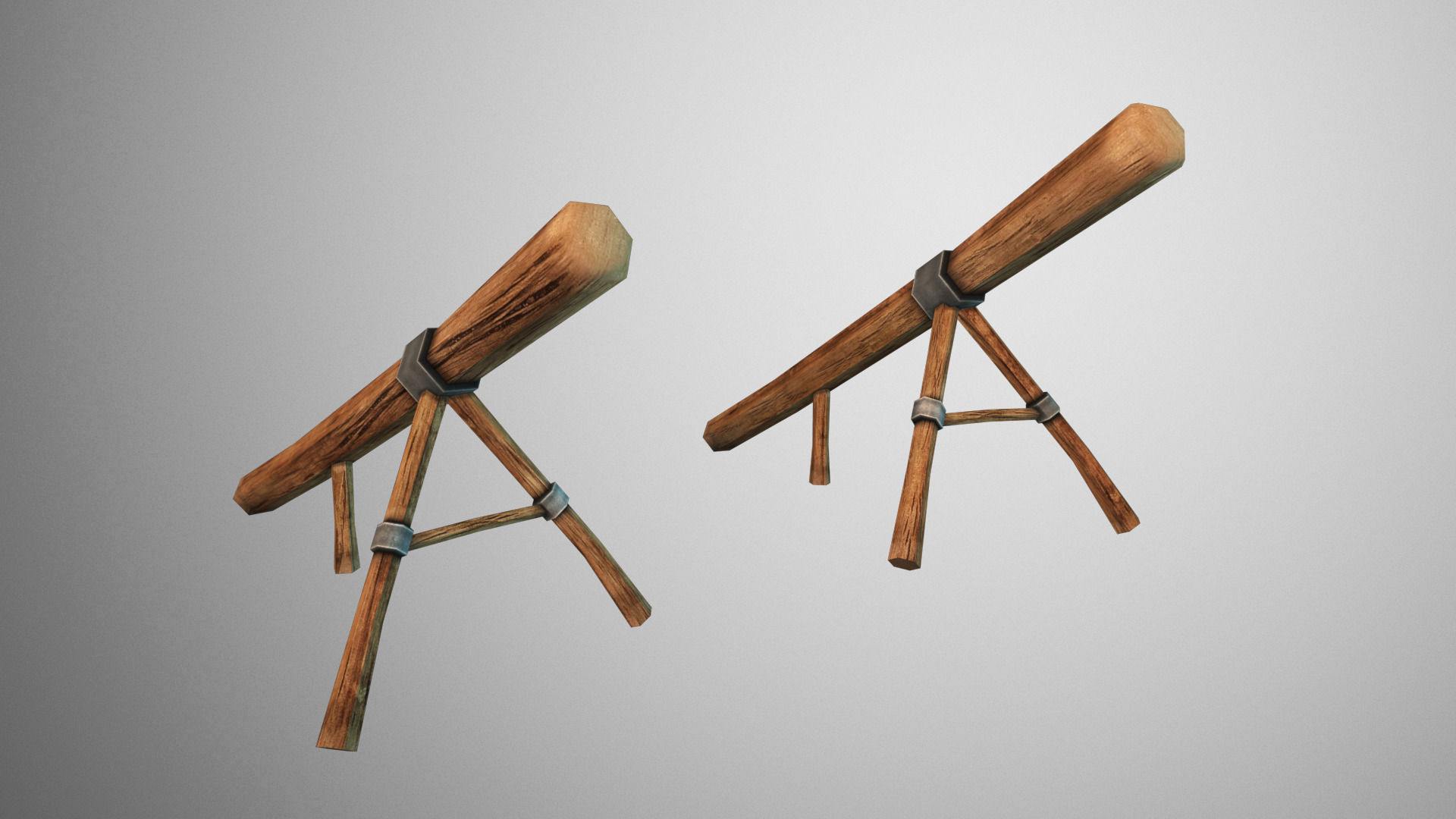 Log Ramp Low-poly 3D model_2