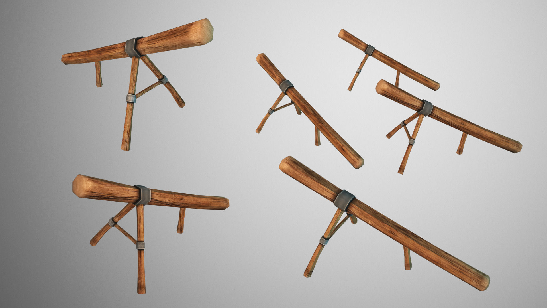 Log Ramp Low-poly 3D model_3